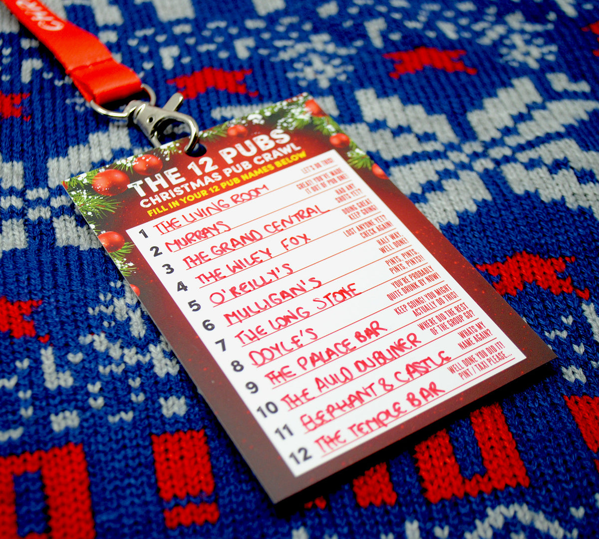 The 12 Pubs of Christmas Pub Crawl Dublin Hen Party Wristbands Team