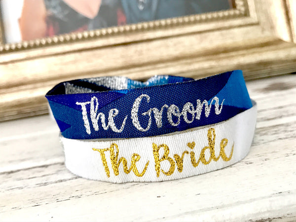 The Bride & The Groom Wedding Wristbands