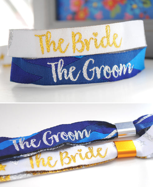 The Bride & The Groom Wedding Wristbands