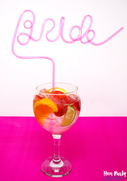bride hen party drinking straws