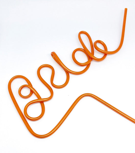 bride straw hen party straw rose gold