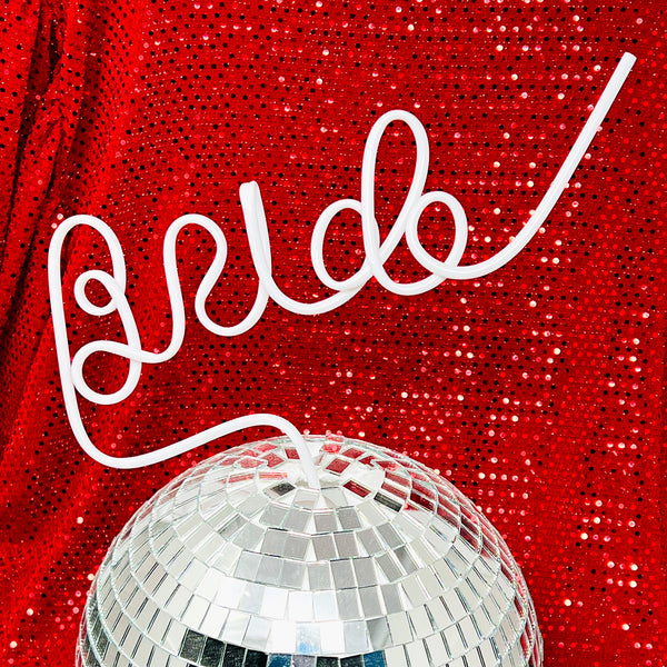 bride straws hen party white straw