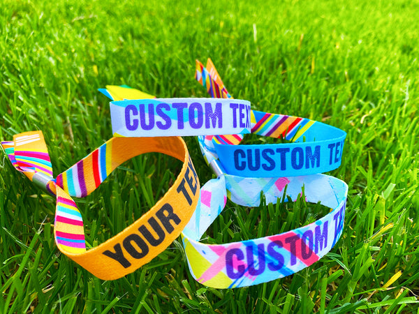 customised festival birthday wedding hen stag wristbands
