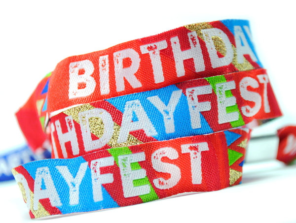 BIRTHDAYFEST ® Festival Birthday Party Wristbands