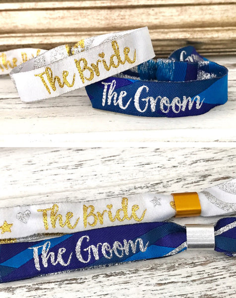 The Bride & The Groom Wedding Wristbands
