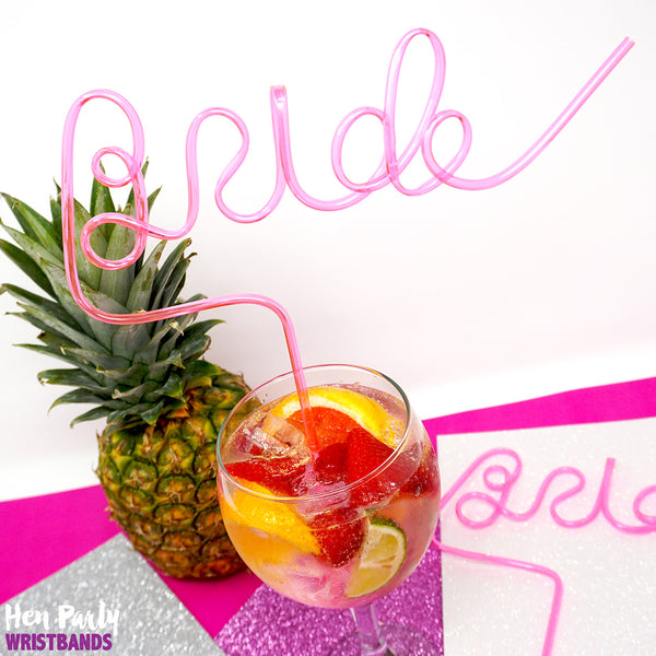 hen party straws bride