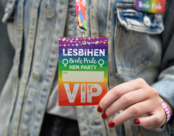 lesbihen lesbian hen party vip pass lanyard