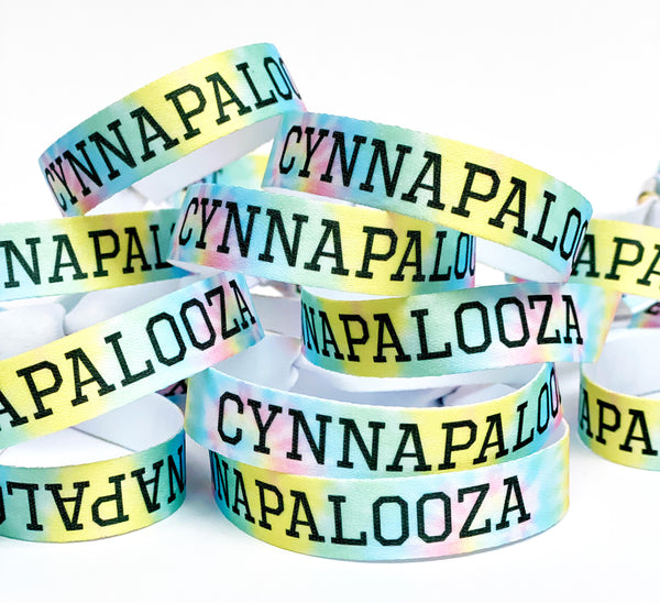 personalised tie dye hen party festival wristbands