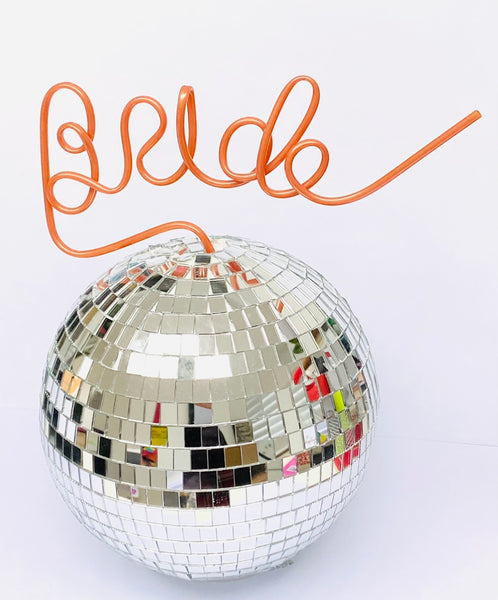 rose gold bride straw