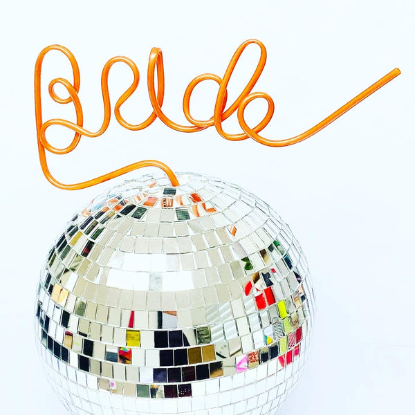 rose gold bride to be hen party straw