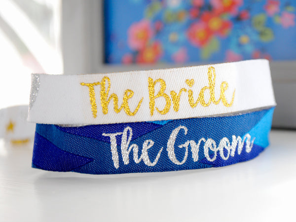 The Bride & The Groom Wedding Wristbands