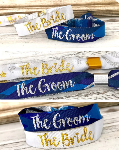 The Bride & The Groom Wedding Wristbands