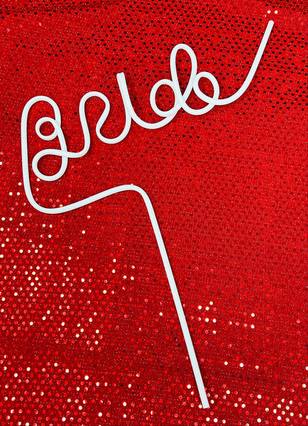 white bride hen party straw