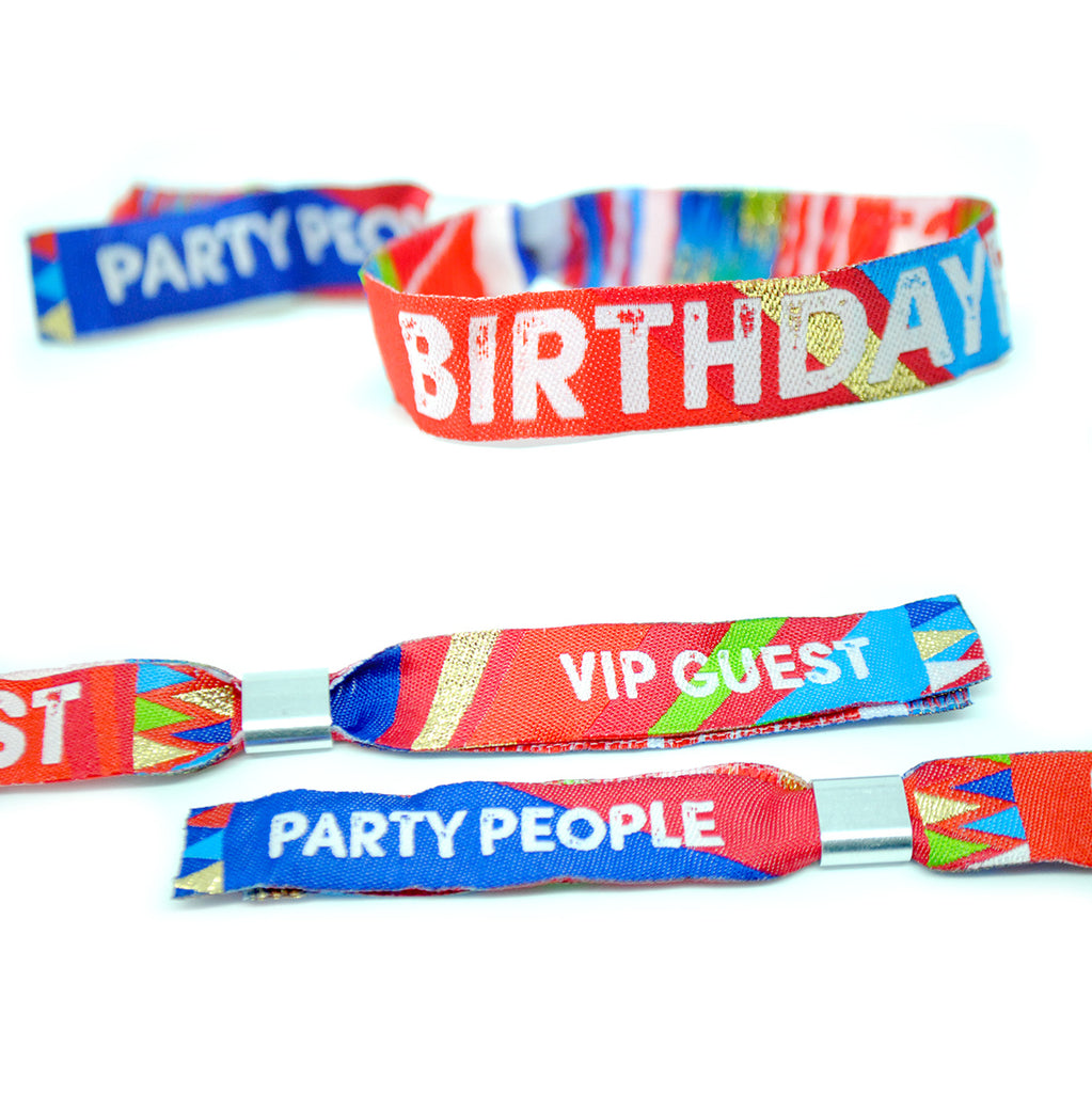 BIRTHDAYFEST Festival themed Birthday Party Wristbands