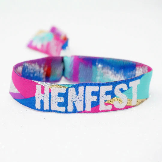 Henfest Multi-Coloured Festival Hen Party Wristband Favours