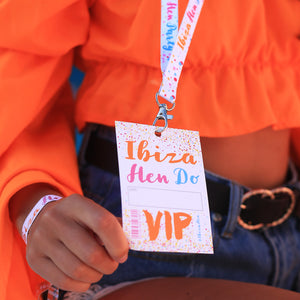 Ibiza Hen Party VIP Pass Lanyard Favours