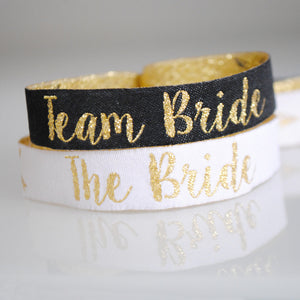 Black & Gold Team Bride Hen / Bachelorette Party Wristband Accessories