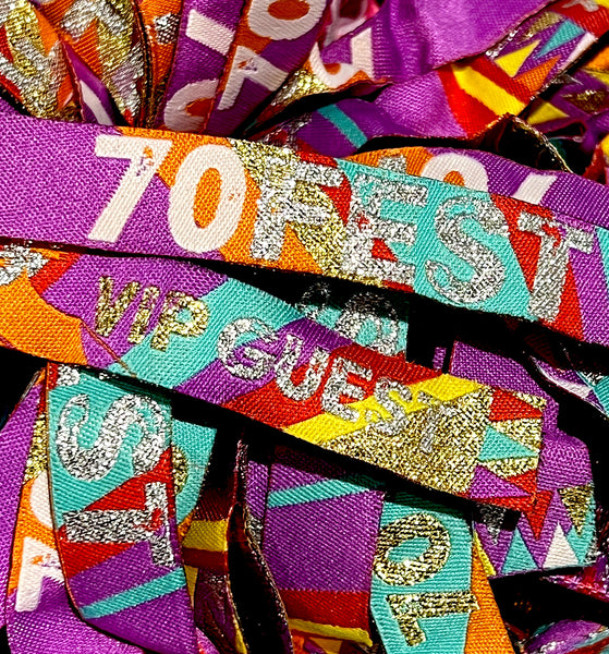 70FEST 70th birthday party festival wristbands favours