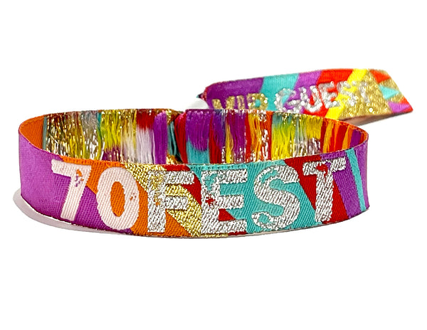 70FEST 70 fest 70th birthday party wristband favours