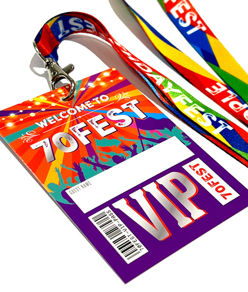 70fest 70th birthday party festival vip lanyards