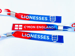England Football World Cup Supporters Wristband - England Fans 3 Lions / Lionesses Wristbands