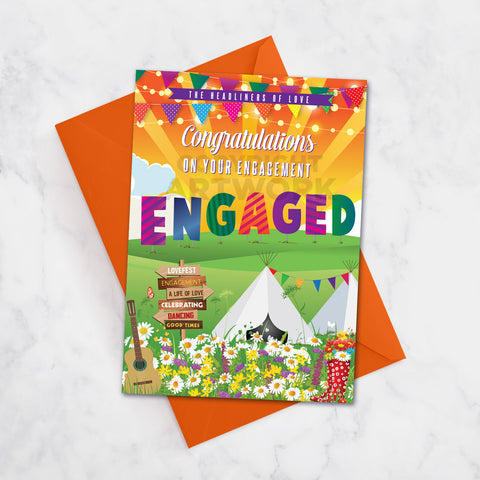 Festival Wedding Engagement Congratulations Card