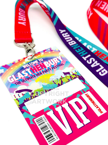 glasthenbury glastonbury inspired hen party lanyard
