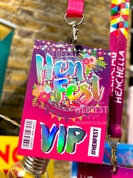 henfest disco ball theme hen party lanyard