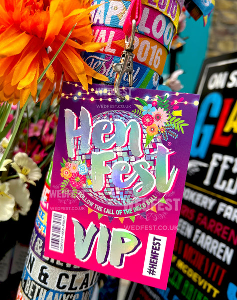 henfest vip hen party lanyard disco theme