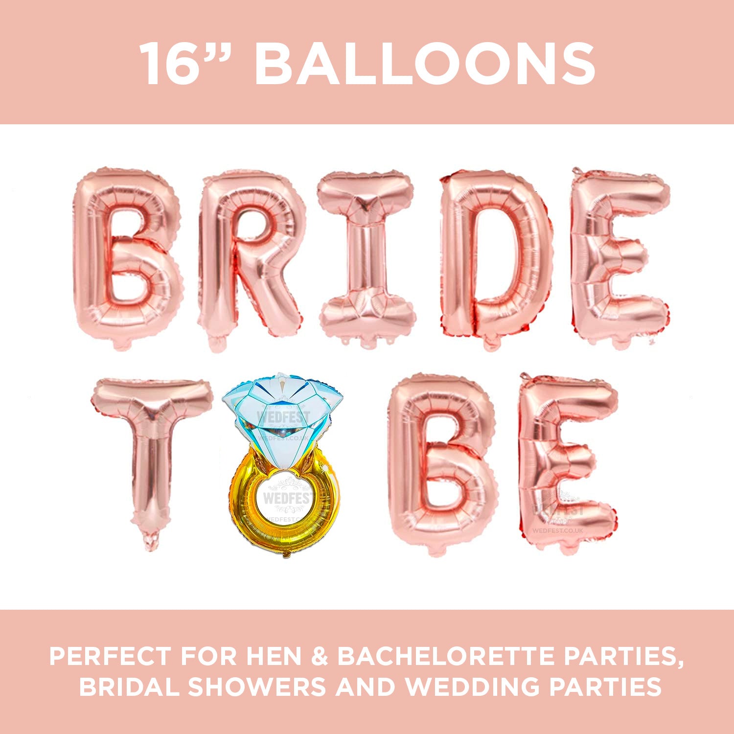 rose gold bride to be diamond ring balloons bridal shower hen party