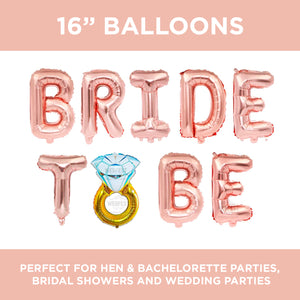 rose gold bride to be diamond ring balloons bridal shower hen party
