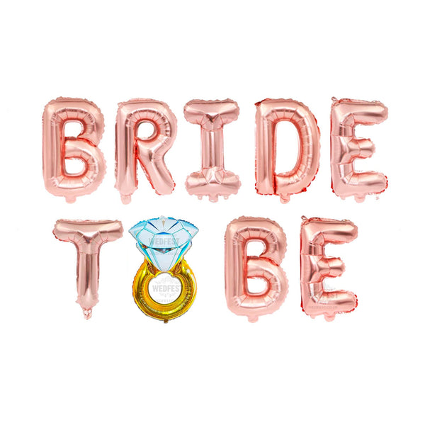 rose gold bride to be diamond ring balloons hen bachelorette party