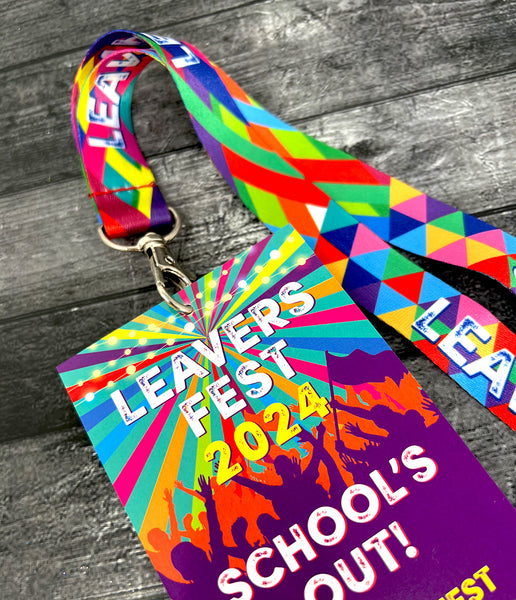 school leavers fest vip festival lanyards wristbands 2024