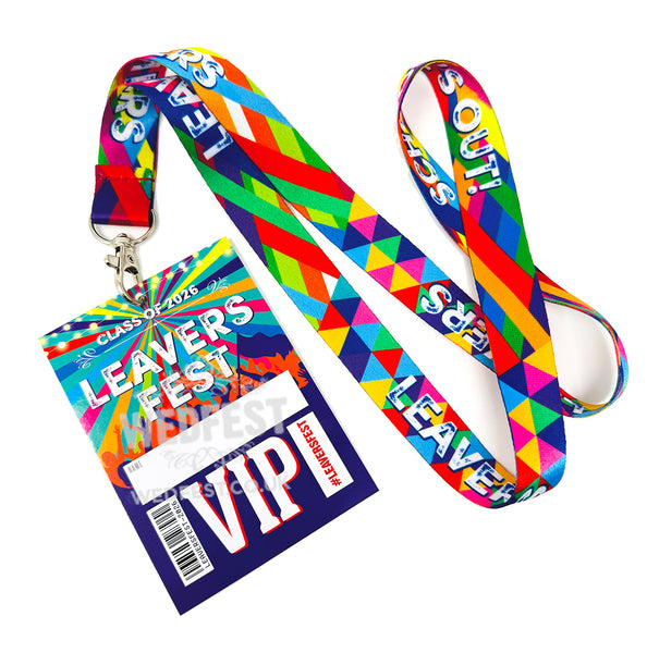 school leaversFEST 2026 vip festival lanyards wristbands