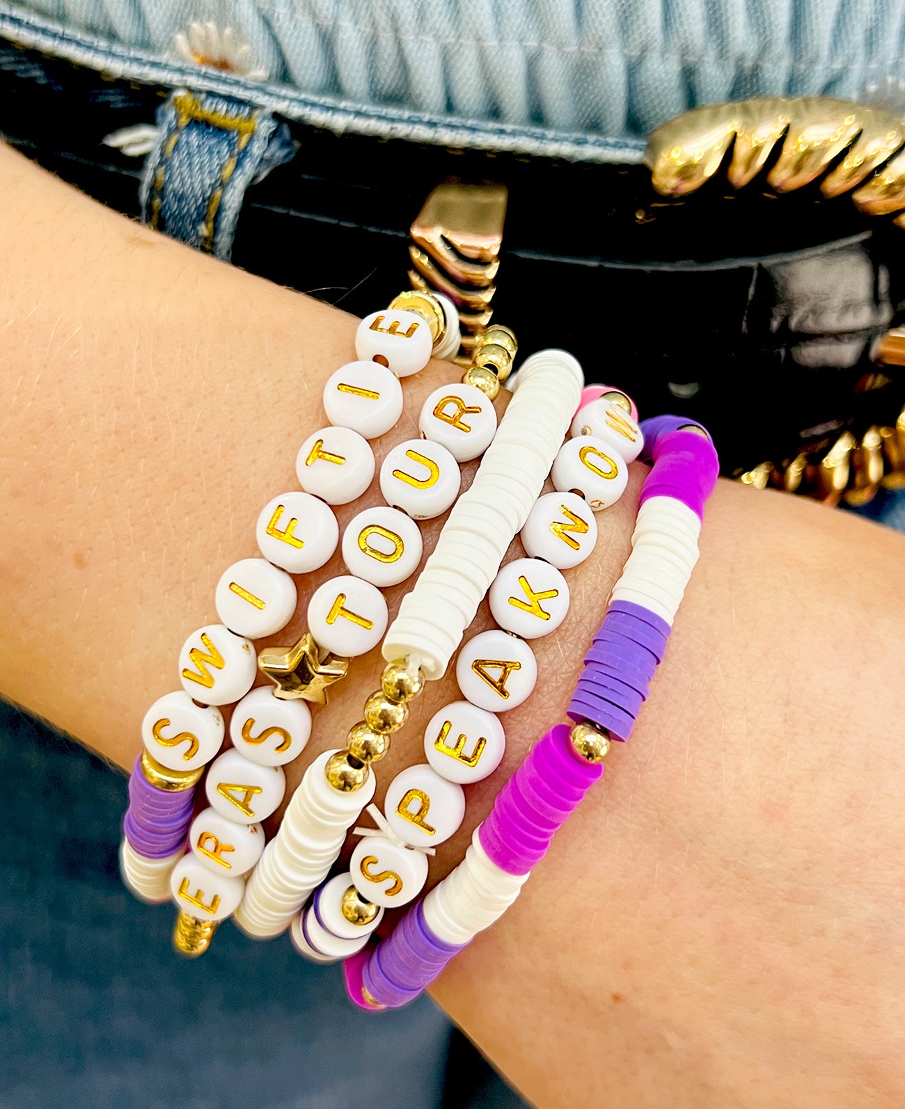 Speaknow Purple Friendship Bracelets Set Eras Taylor Bracelets Wri Hen Party Wristbands Team Bride Tribe Hen Party Wristbands Bachelorette Party Accessories
