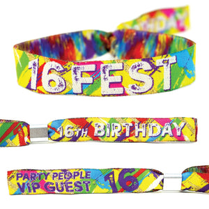 16FEST 16th birthday party festival wristbands