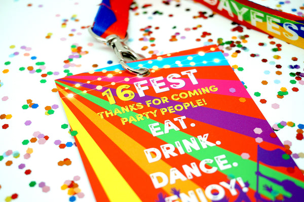 16fest sweet 16 16th festival birthday party vip lanyard