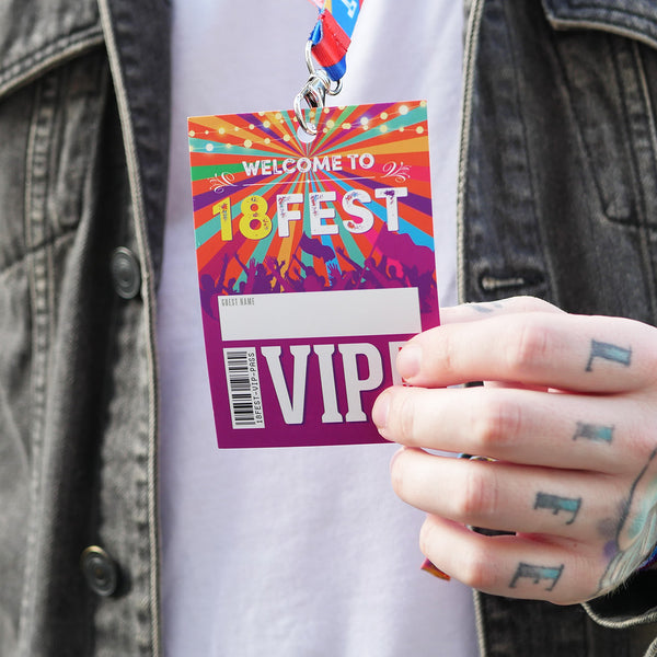 18 fest birthday party festival vip lanyards