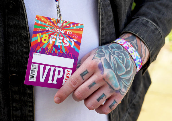 18fest 18th birthday party festival vip lanyard favour