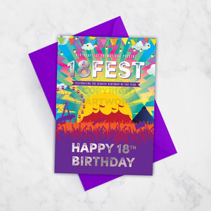 18fest festival 18th birthday card 18 fest