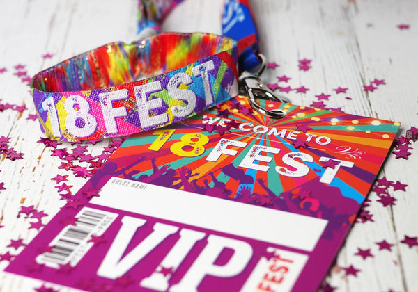 18fest festival 18th birthday party vip lanyard wristbands favours