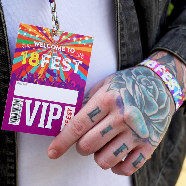 18fest festival birthday party lanyards