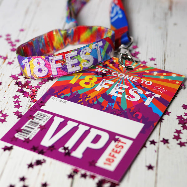 18fest festival 18th birthday party lanyard wristbands favours
