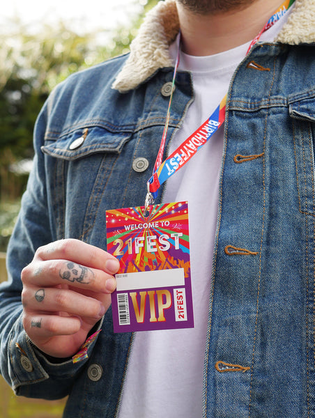 21 fest 21st festival birthday party lanyard favours