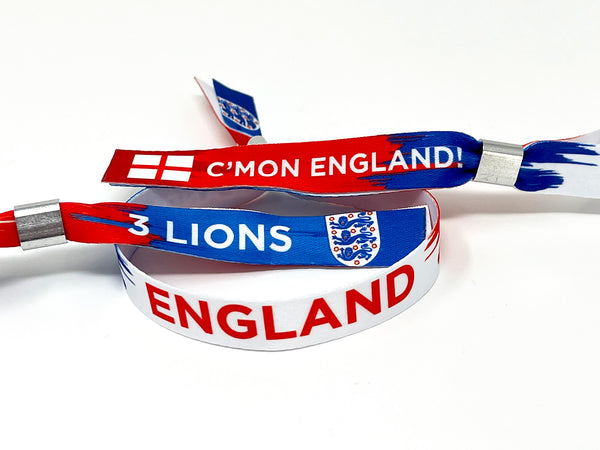 England Football World Cup Supporters Wristband - England Fans 3 Lions / Lionesses Wristbands