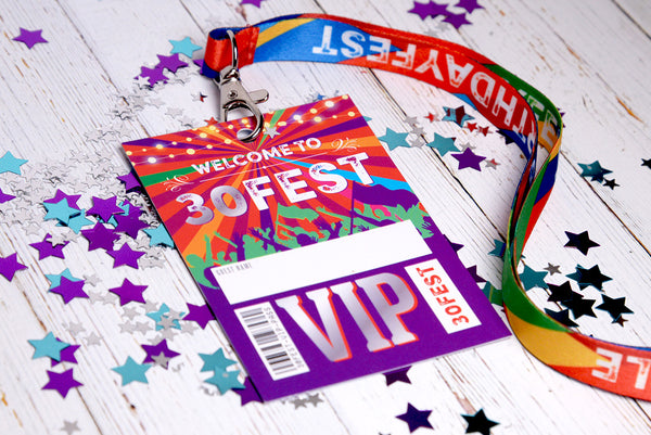 30 FEST festival 30th birthday party vip pass lanyard accessories