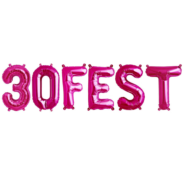 30fest 30th birthday party 16 inch foil balloons pink