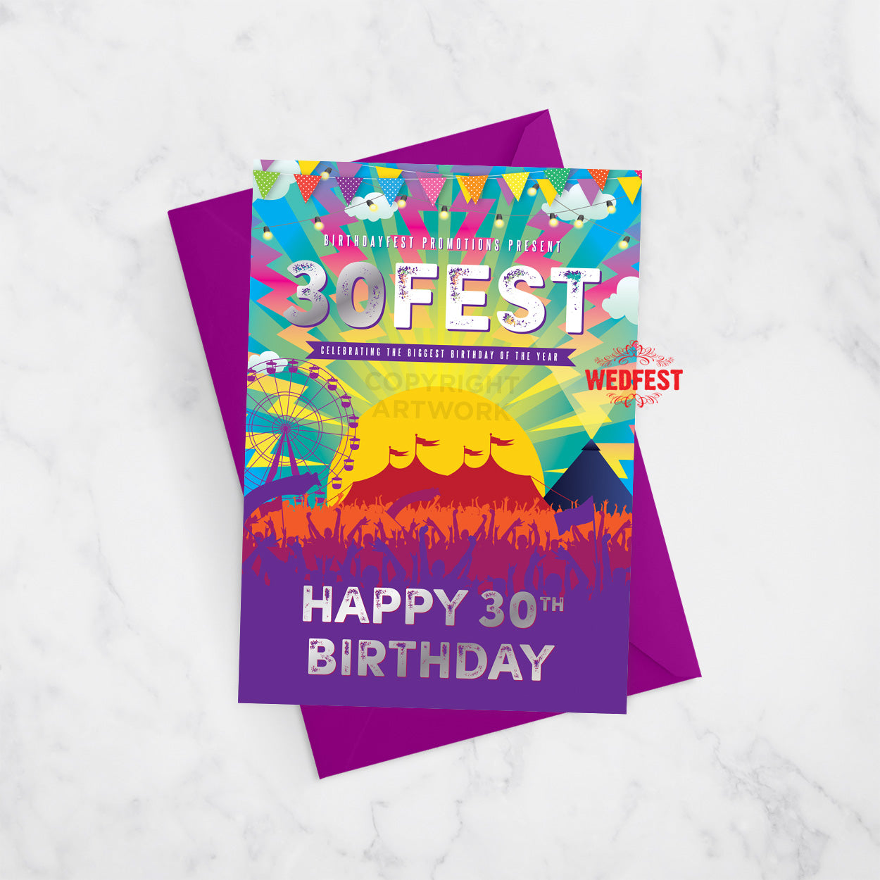 30fest festival theme 30th birthday card