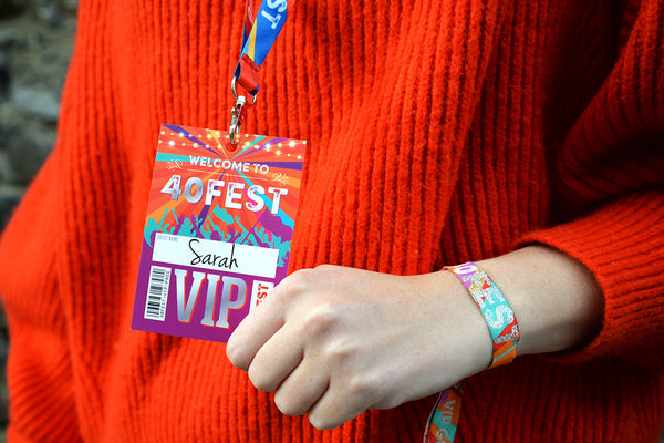 40 forty fest festival 40th birthday party wristbands vip lanyards
