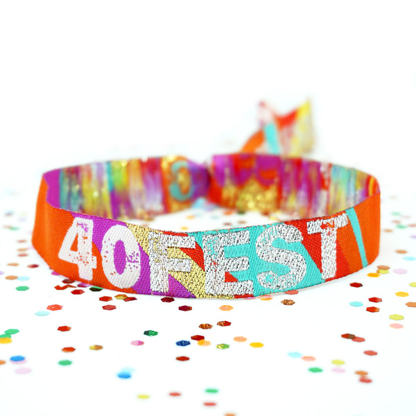 40FEST 40th birthday party wristband favours